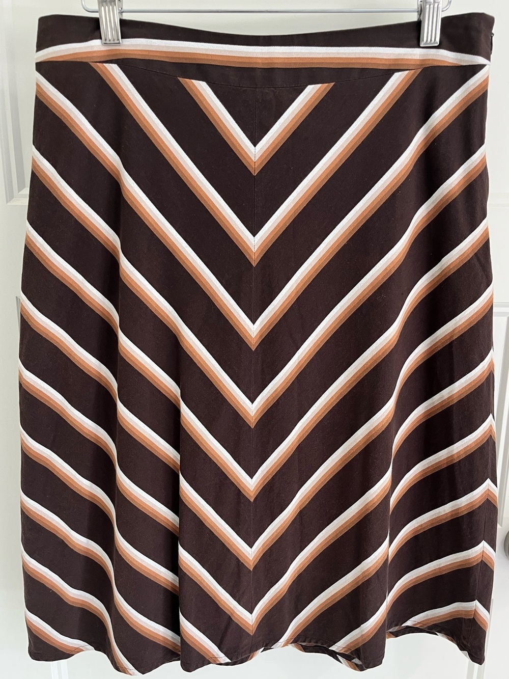 Banana Republic Chevron A-Line Skirt in Brown, Tan and Cream - Picture 3 of 7